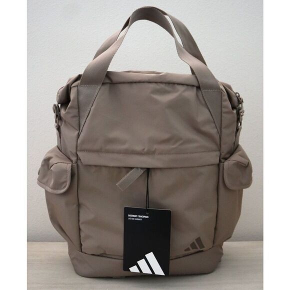 Adidas JK5426 Unisex One Size Chalky Brown Saturday 2 Lightweight Backpack - Picture 1 of 7